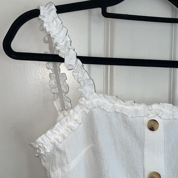 Linen Open Back Dress White Size Medium - Picture 3 of 7